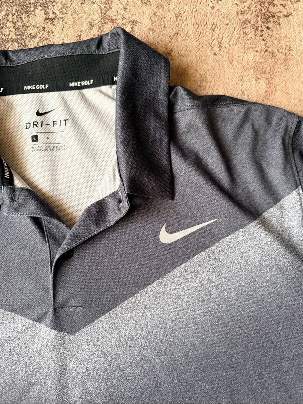 Nike Golf Men's Gray Gradient Dri-FIT Polo